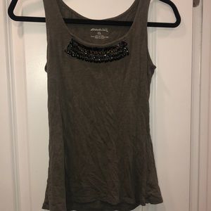 Eddie Bauer tank top, moss green with gems